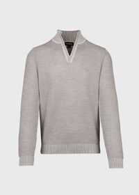 Paul Stuart Merino Wool Open Collar BirdsEye Sweater, thumbnail 1
