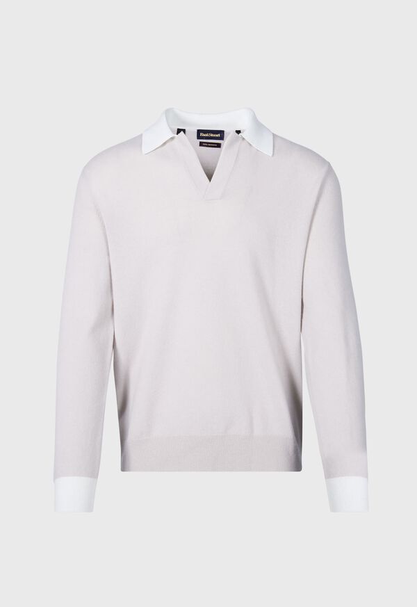 Paul Stuart Cashmere Open Collar Polo