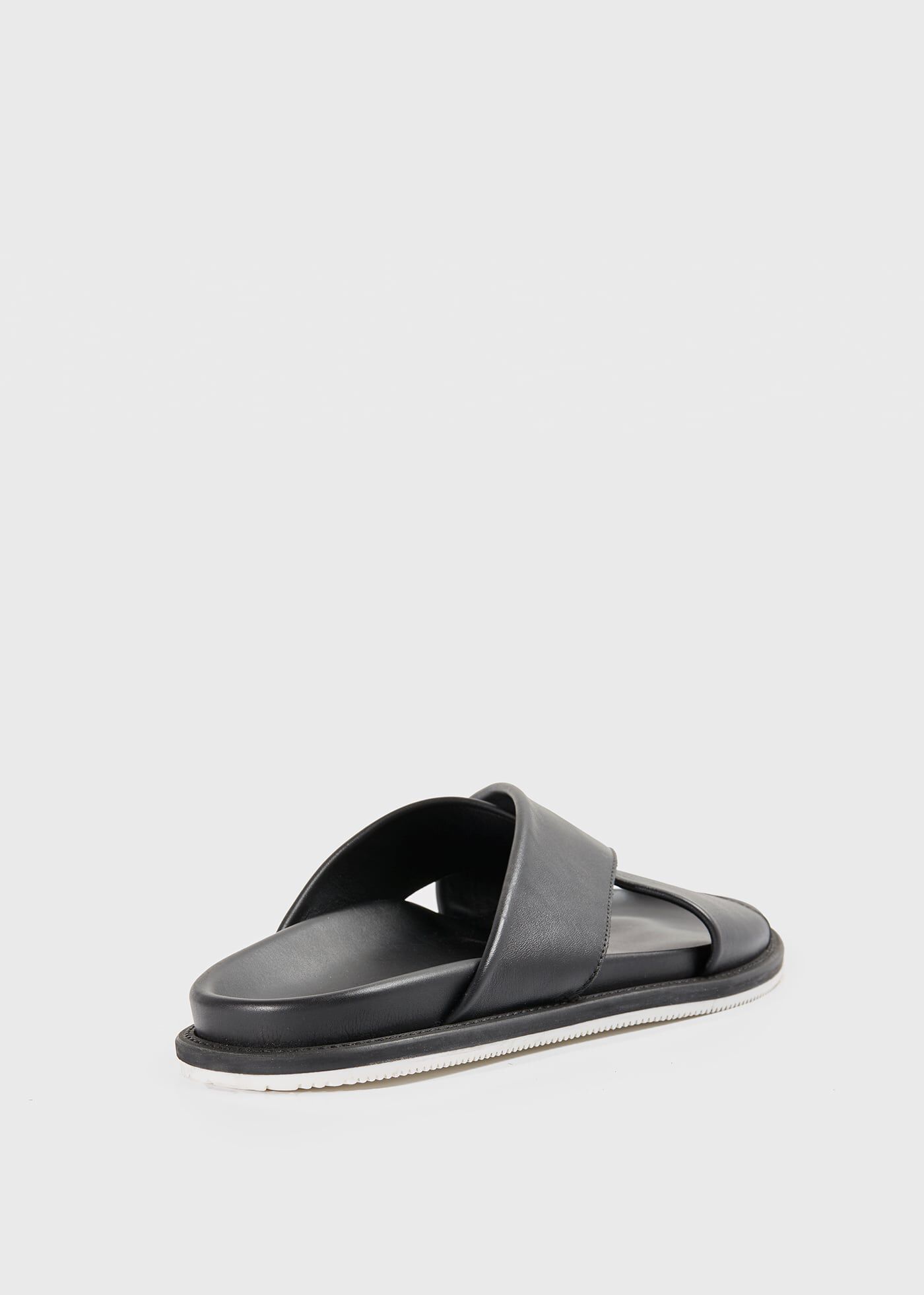 Leather criss cross slides top