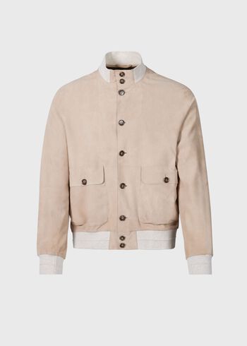 Paul Stuart Suede Button Front Blouson Jacket