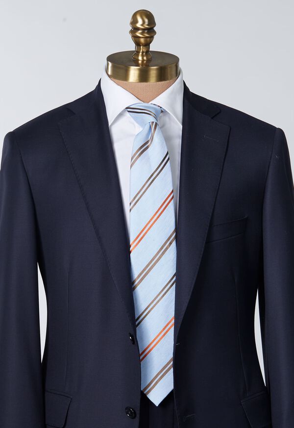 Paul Stuart Woven Silk & Linen Stripe Tie, image 2