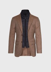 Paul Stuart Cashmere Tan Melange Vest Jacket, thumbnail 3