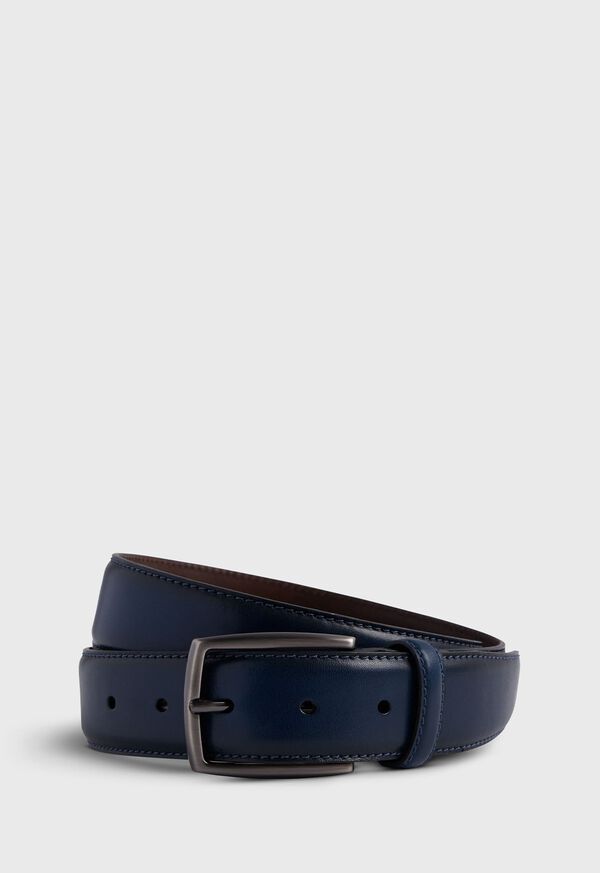 Paul Stuart Hand-painted Leather Belt with Gunmetal Buckle, image 1