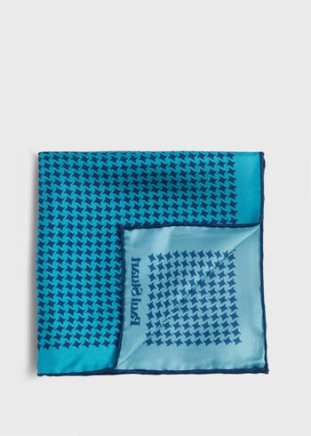Paul Stuart Printed Silk Houndstooth Pocket square