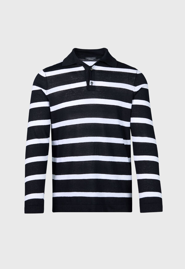 Paul Stuart Linen & Cotton Bold Stripe Polo, image 1