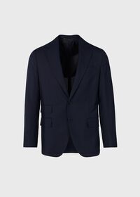 Paul Stuart Navy Plaid Wool Soft Shoulder Suit, thumbnail 2
