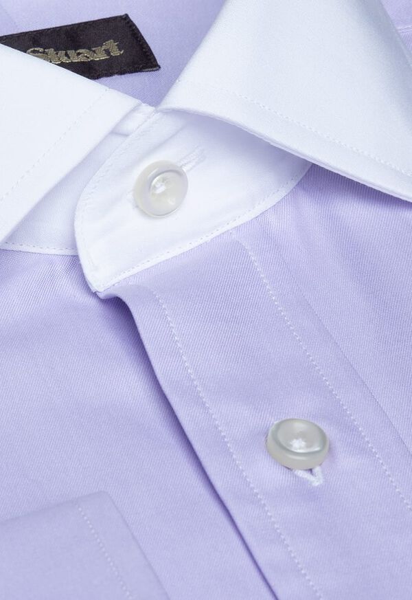 Paul Stuart Contrast Collar Cotton Twill Dress Shirt, image 2