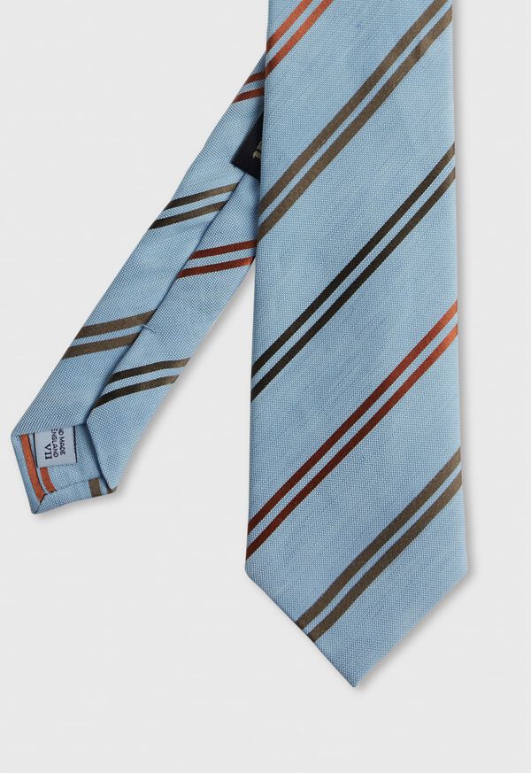 Paul Stuart Woven Silk & Linen Stripe Tie, image 1