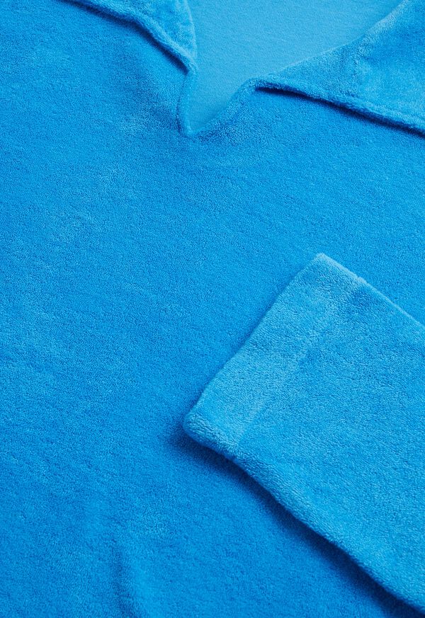 Paul Stuart Cotton Terry Cloth Long Sleeve Polo, image 2