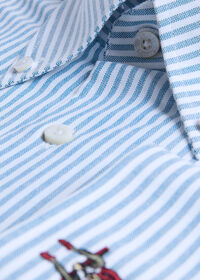 Paul Stuart Cotton Striped Oxford Logo Sport Shirt, thumbnail 2