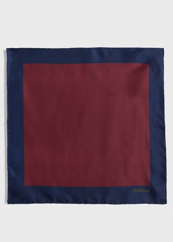 Paul Stuart Printed Silk Color Block Pocket Square