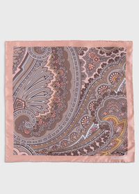 Paul Stuart Printed Silk Bold Paisley Pocket Square, thumbnail 2