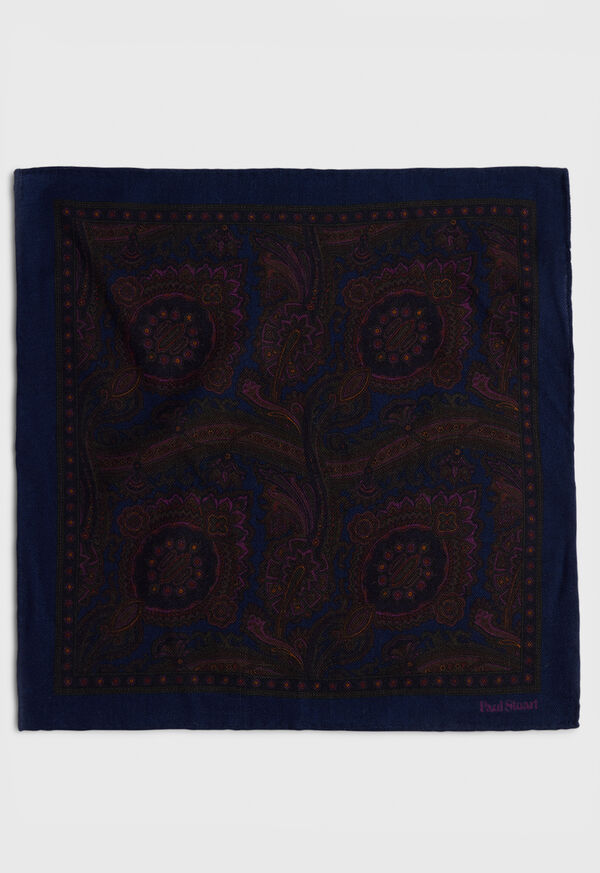 Paul Stuart Wool Paisley Pocket Square, image 2