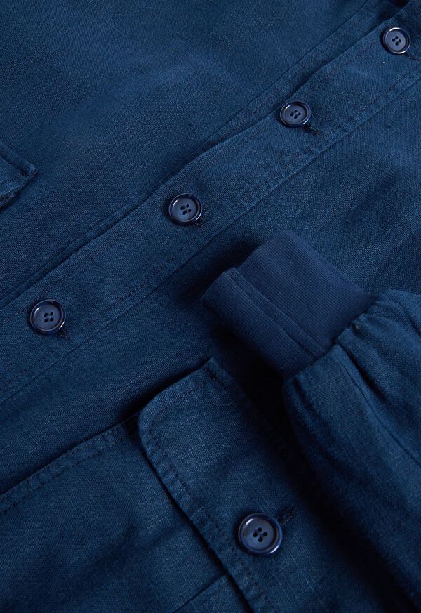 Paul Stuart Linen Button Front Bomber Jacket, image 2
