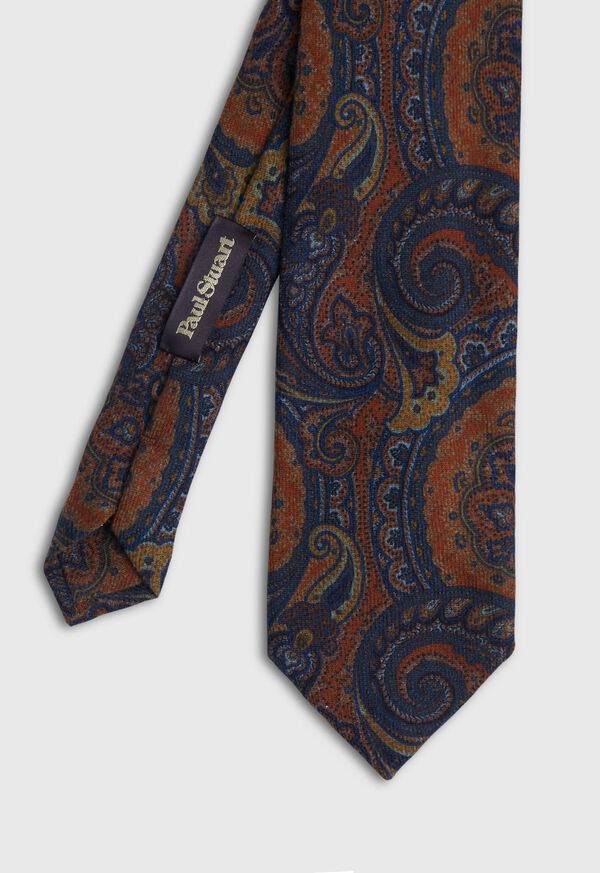 Paul Stuart Wool Printed Paisley Tie, image 1