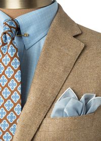 Paul Stuart Tan Silk Jacket with Ticket Pocket, thumbnail 2