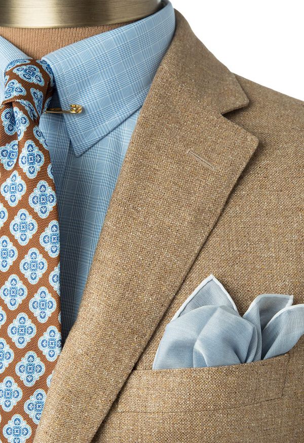 Paul Stuart Tan Silk Jacket with Ticket Pocket, image 2