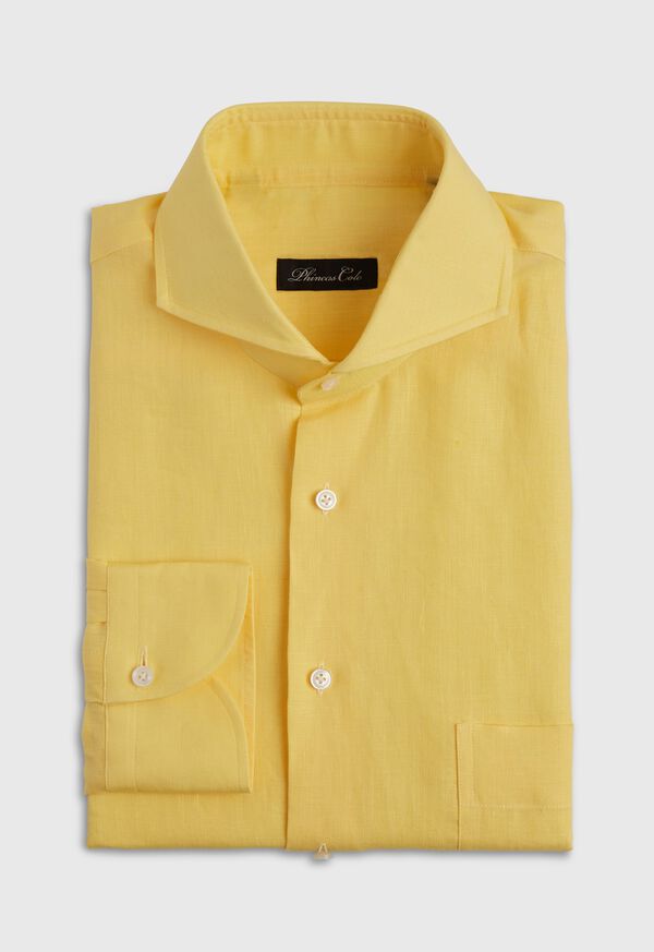 Paul Stuart Yellow Long Sleeve Linen shirt, image 1