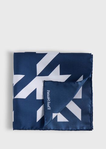 Paul Stuart Printed Silk Patchwork Pocket Square