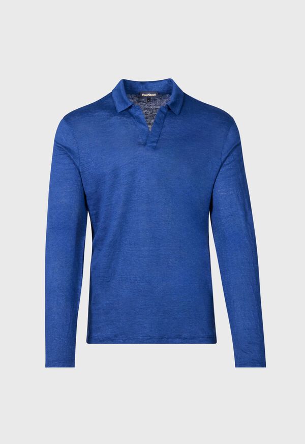 Paul Stuart Long Sleeve Linen Polo, image 1