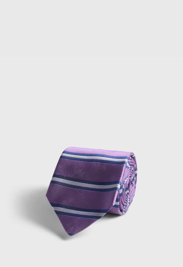 Paul Stuart Woven Silk Horizontal Bar Stripe, image 1