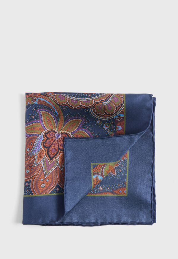 Paul Stuart Silk Paisley Pocket Square, image 1