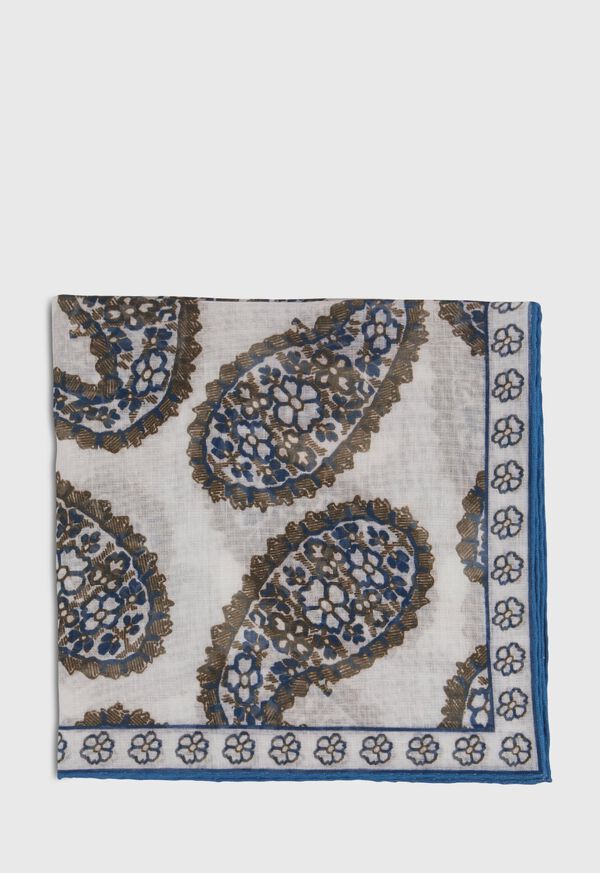 Paul Stuart Silk Blend Large Paisley Pocket Square, image 2