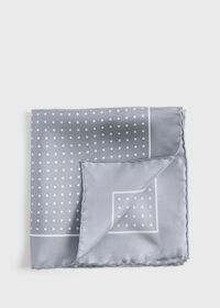 Paul Stuart Silk Twill Dot Print Pocket Square, thumbnail 1
