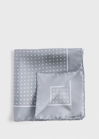 Paul Stuart Silk Twill Dot Print Pocket Square