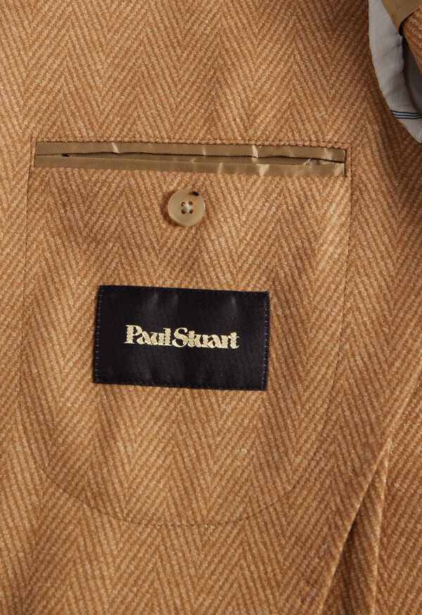 Paul Stuart Camel Herringbone Wool Jacket, image 3