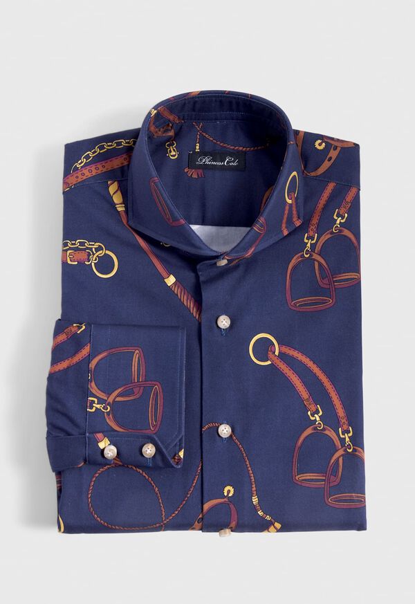 Paul Stuart Belt & Buckle Print Cotton Sport Shirt, image 1