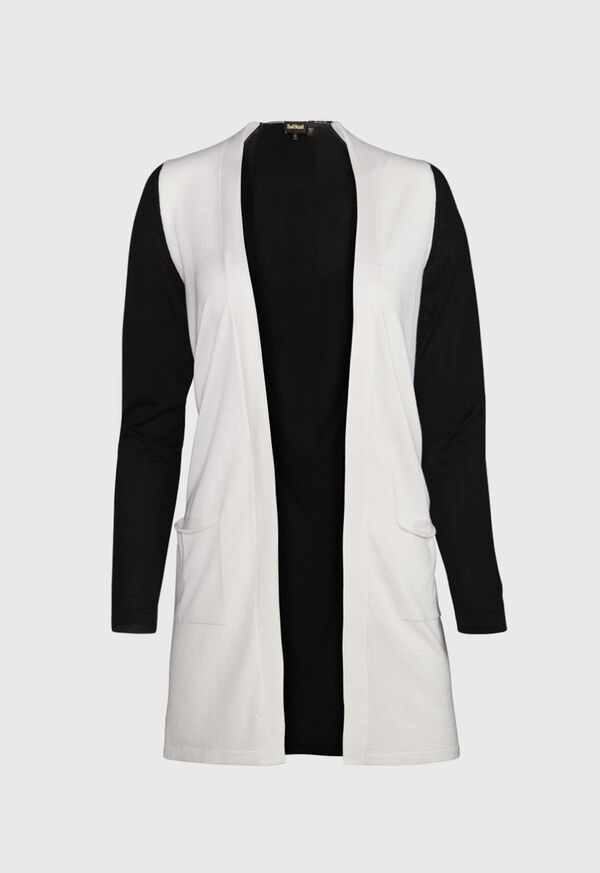 Paul Stuart Contrast Cardigan with Pockets, image 1