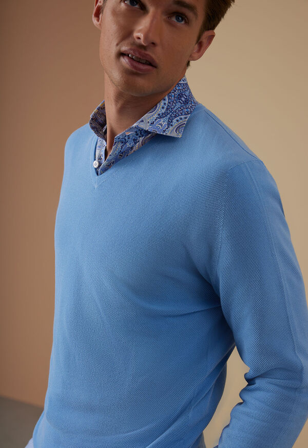 Paul Stuart Printed Paisley Linen Sport Shirt, image 2
