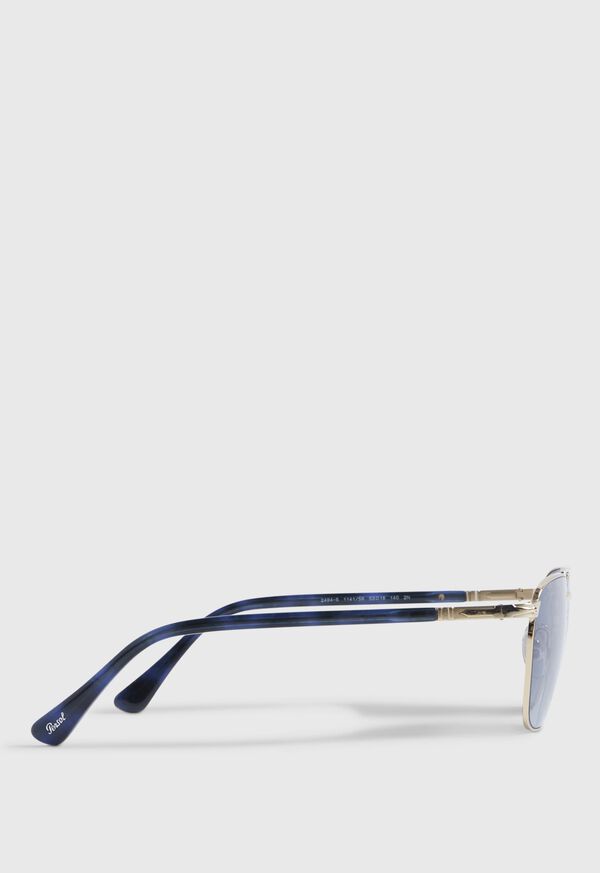 Paul Stuart Persol® Sun Gold Sunglasses with Light Blue Lens, image 3