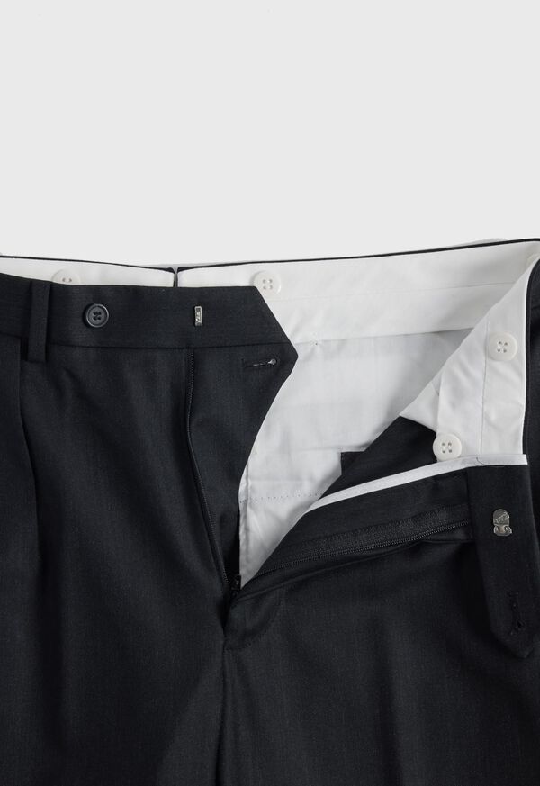 Paul Stuart Charcoal Super 110s Wool Pleated Trouser, image 2