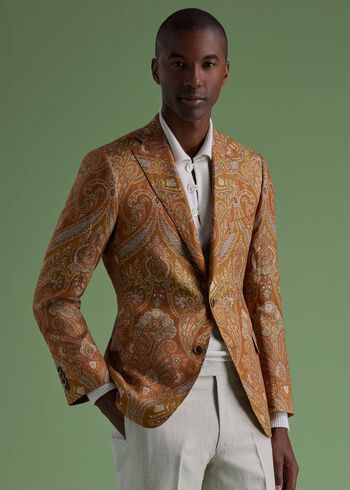 Paul Stuart Printed Paisley Linen Jacket