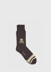Paul Stuart Heavy Weight Cotton Skull & Crossbones Sock, thumbnail 1