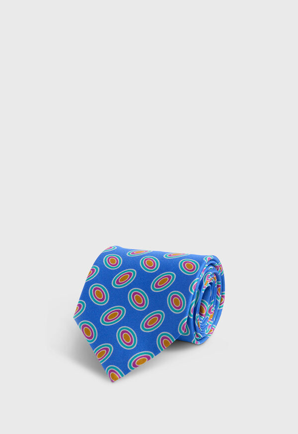 Paul Stuart Printed Silk Tossed Oval Tie, image 1