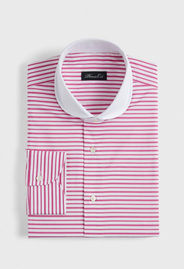 Paul Stuart Round Collar Horizontal Stripe Dress Shirt, image 1