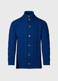 Paul Stuart Cable Mock Neck Cardigan, thumbnail 1