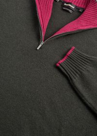 Paul Stuart Cashmere Quarter Zip Sweater with Inside Contrast, thumbnail 2