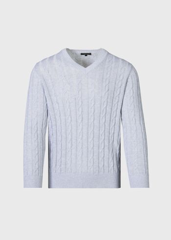 Paul Stuart Cotton Cable V-Neck Pullover
