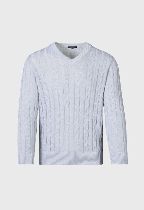 Paul Stuart Cotton Cable V-Neck Pullover, image 1