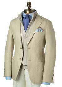 Paul Stuart Tan Unconstructed Linen Jacket, thumbnail 1