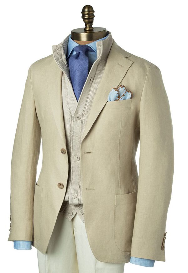 Paul Stuart Tan Unconstructed Linen Jacket, image 1