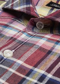 Paul Stuart Linen Plaid Sport Shirt, thumbnail 2