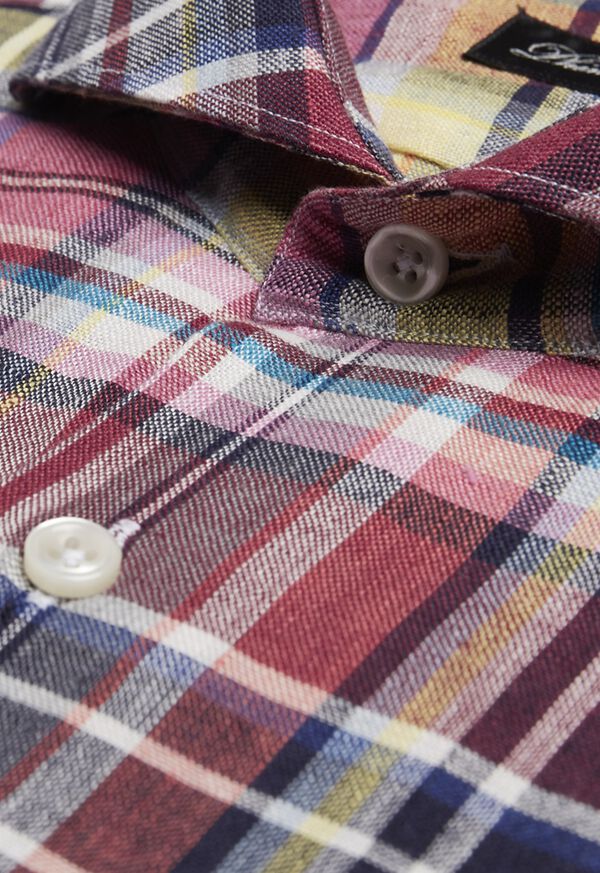 Paul Stuart Linen Plaid Sport Shirt, image 2