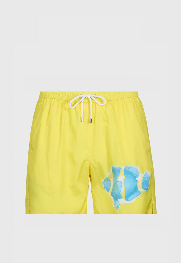 Paul Stuart Fish Print Swim Trunk, image 1