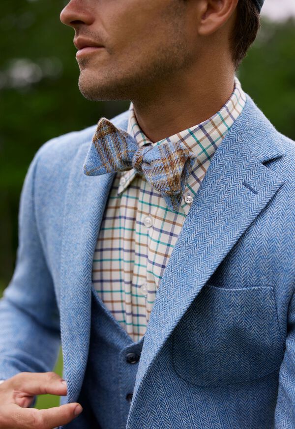 Paul Stuart Tweed Plaid Bow Tie, image 2