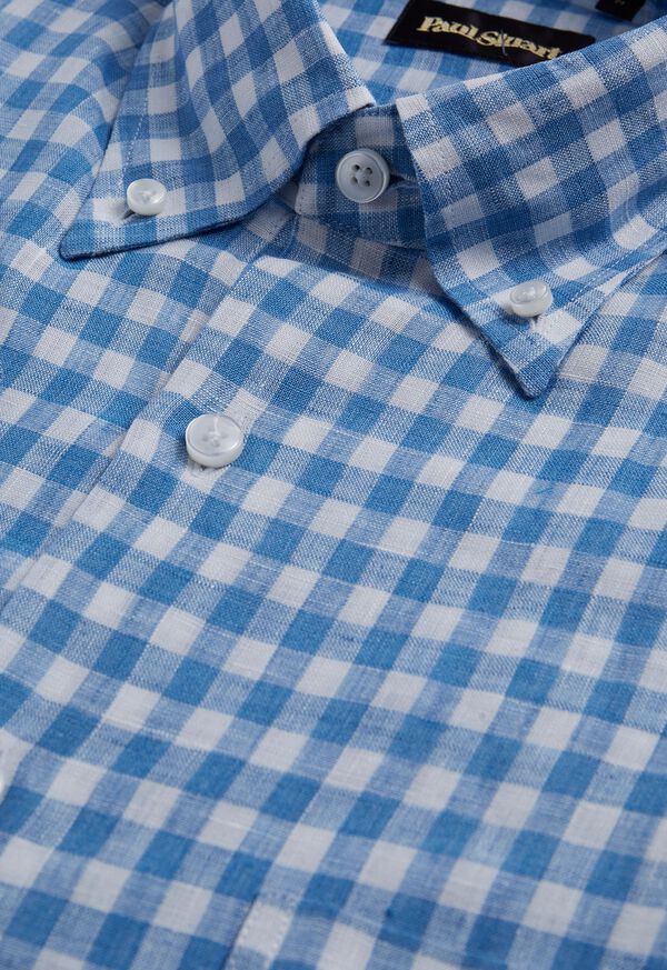 Paul Stuart Linen Gingham Sport Shirt, image 3